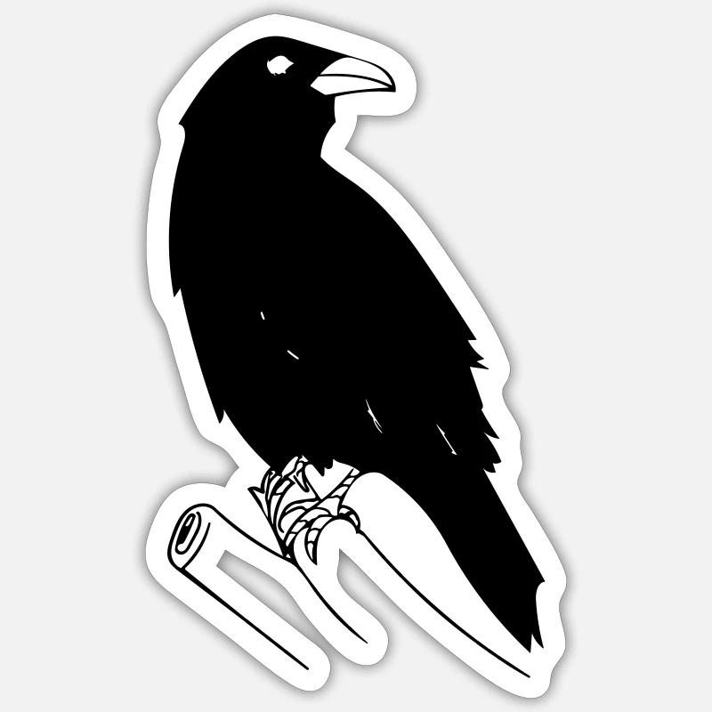 crow - Sticker size S (10 x 10 cm) - white matte