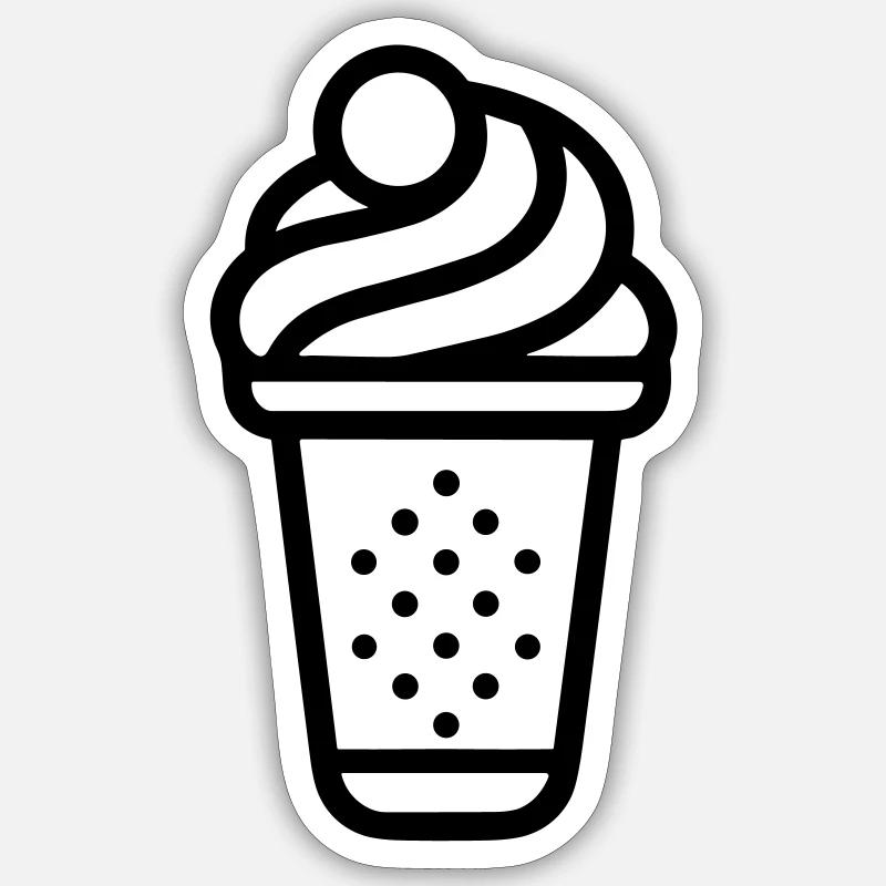 Sundae - Sticker taille S (10 x 10 cm) - blanc mat