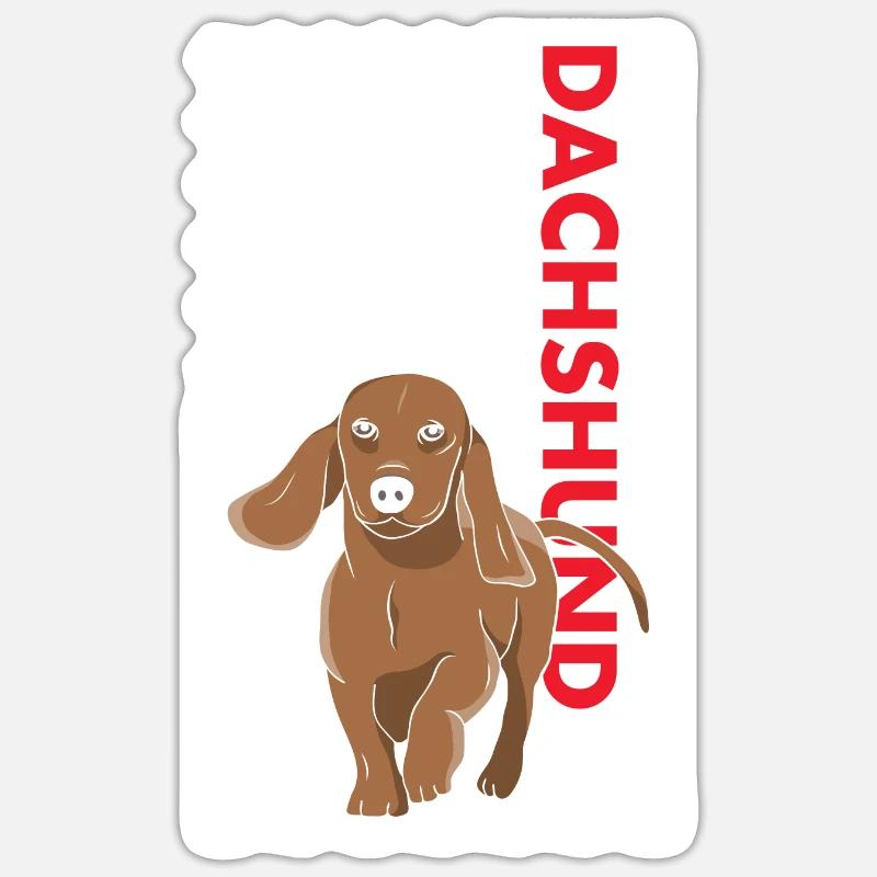Drapeau du teckel américain - Sticker taille S (10 x 10 cm) - blanc mat