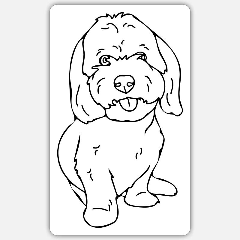 chien - Sticker taille S (10 x 10 cm) - blanc mat