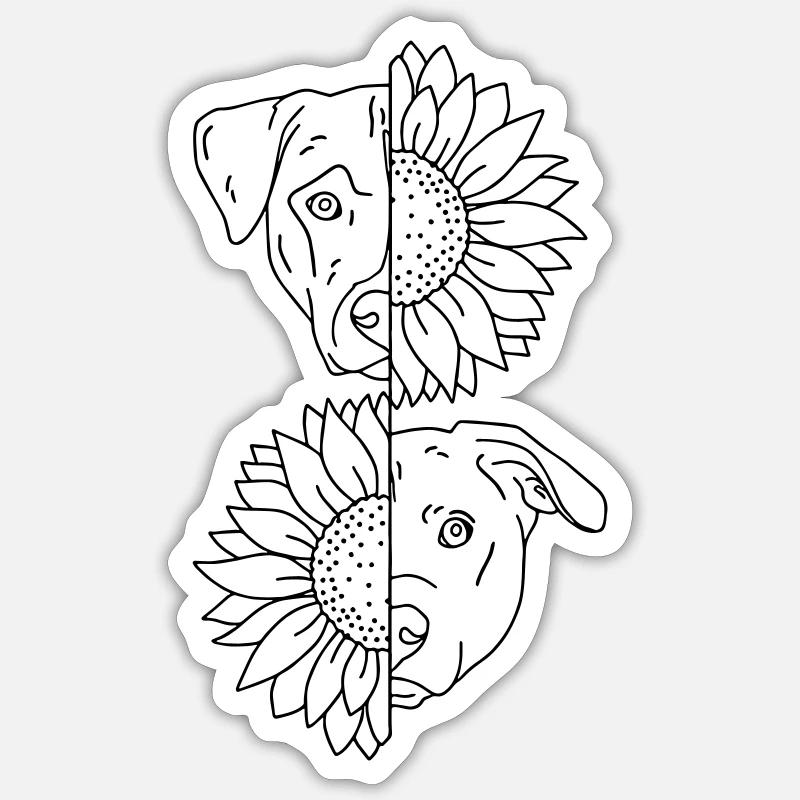 chien - Sticker taille S (10 x 10 cm) - blanc mat