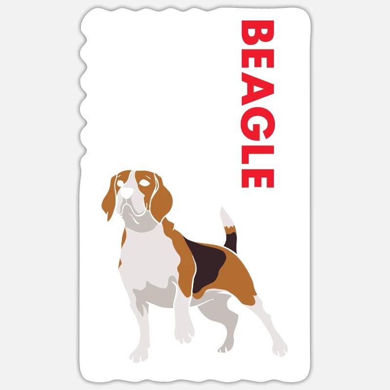 Beagle Us Flag - Sticker size S (10 x 10 cm) - white matte