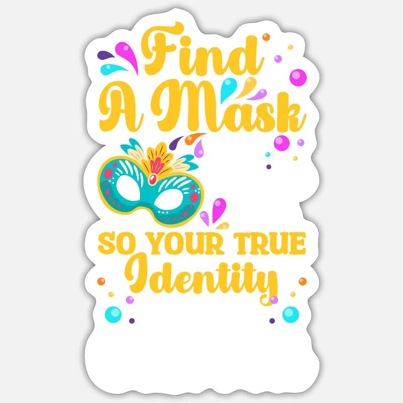 Fête masquée Stranger - Sticker taille S (10 x 10 cm) - blanc mat