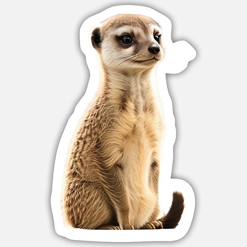 Suricates - Sticker taille S (10 x 10 cm) - blanc mat