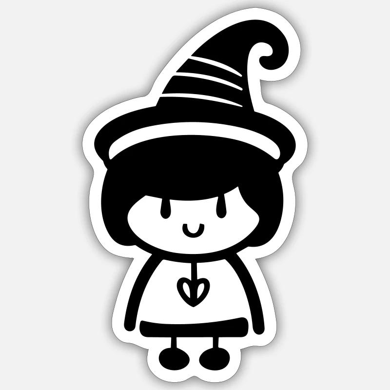 Little Witch - Sticker size S (10 x 10 cm) - white matte