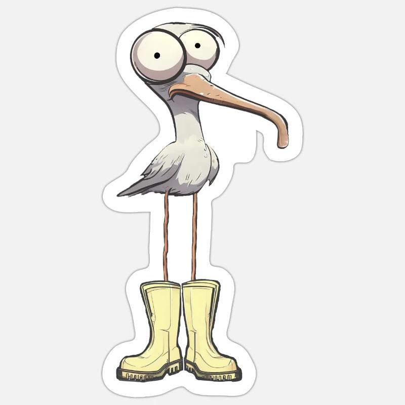 Moin la Mouette - Sticker taille S (10 x 10 cm) - blanc mat