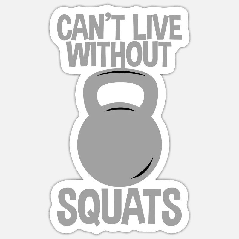Impossible de vivre sans squats 2 Sticker taille S (10 x 10 cm)