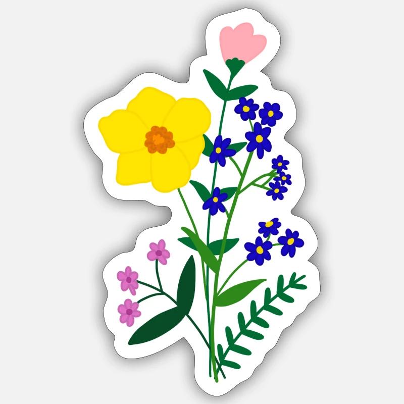 Fleur - Sticker taille S (10 x 10 cm) - blanc mat