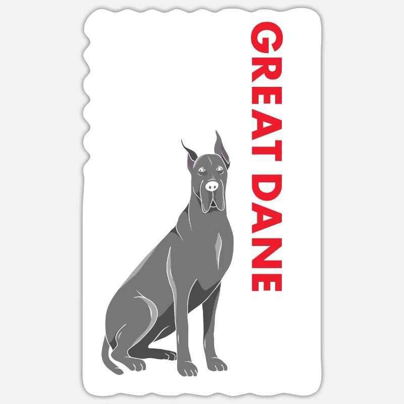 Great Dane Us Flag - Sticker size S (10 x 10 cm) - white matte