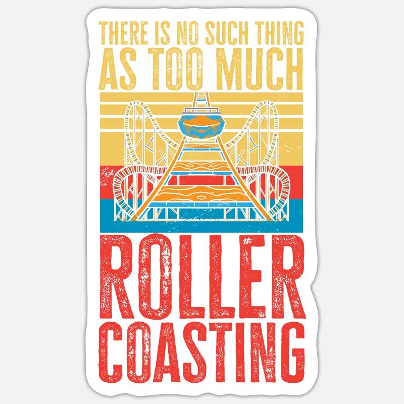 Achterbahn Rollercoaster Freizeitpark - Sticker Größe S (10 x 10 cm) - Mattweiß