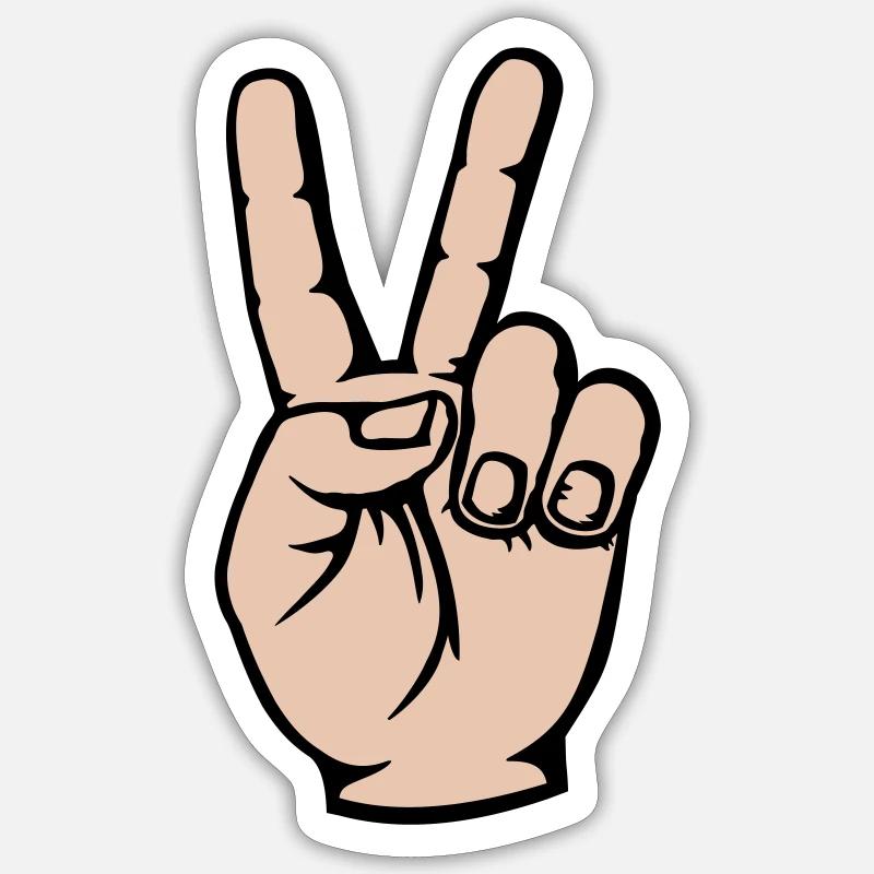 Viktory Peacezeichen Hand Sticker Größe S (10 x 10 cm)