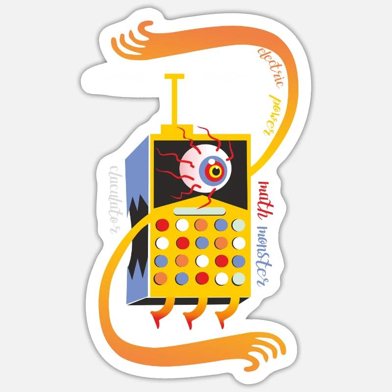 Beispielrechner-Elektrisch - Sticker Größe S (10 x 10 cm) - Mattweiß