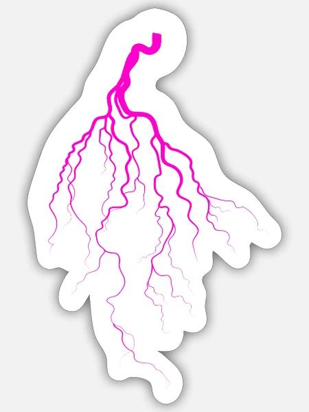 Blitz pink - Sticker Größe S (10 x 10 cm) - Mattweiß