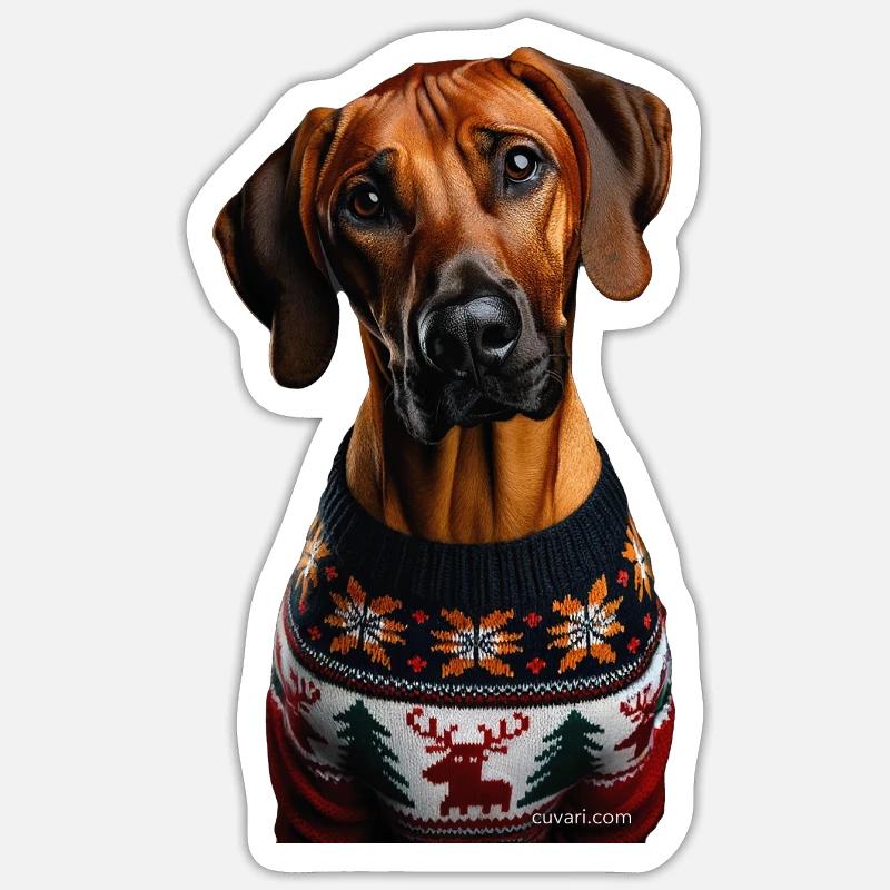 Rhodesian Ridgeback Weihnachten Sticker Größe S (10 x 10 cm)