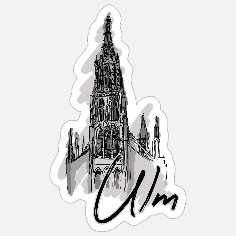 Ulm - Sticker taille S (10 x 10 cm) - blanc mat