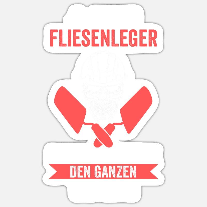 Fliesenleger Beruf Plattenleger Geschenk Sticker Größe S (10 x 10 cm)