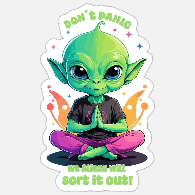 Cute Alien Regulates this ! Sticker size S (10 x 10 cm)
