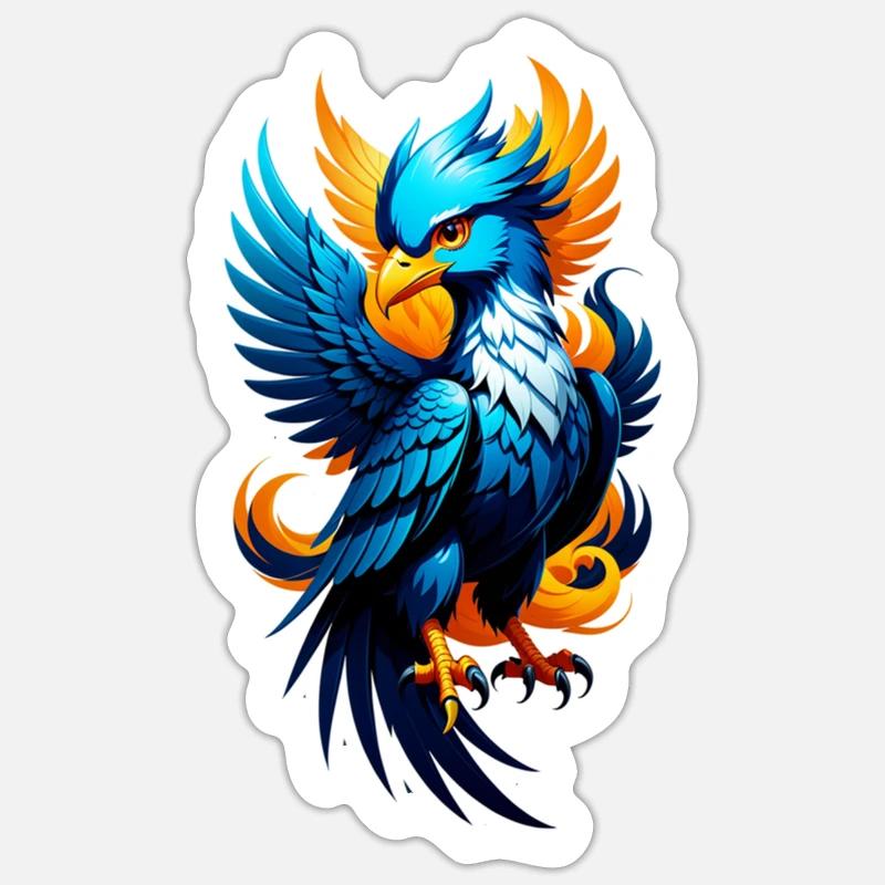 Phönix - Phönix - Feuervogel - Sticker Größe S (10 x 10 cm) - Mattweiß