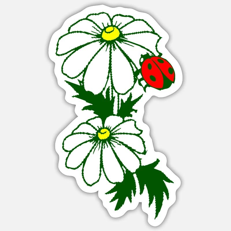 Fleur - Sticker taille S (10 x 10 cm) - blanc mat