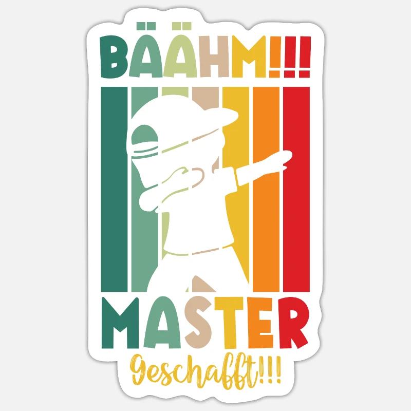 Master Masterabsolvent Masterabschluss Geschenk - Sticker Größe S (10 x 10 cm) - Mattweiß