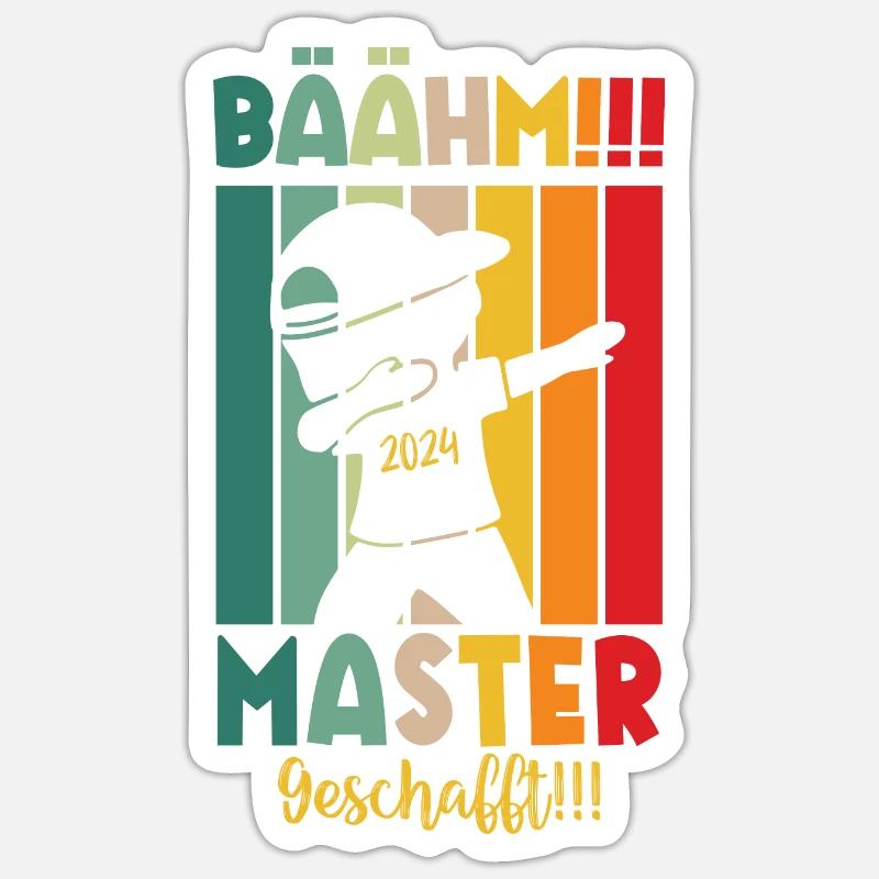 Master Masterabsolvent Masterabschluss Geschenk - Sticker Größe S (10 x 10 cm) - Mattweiß