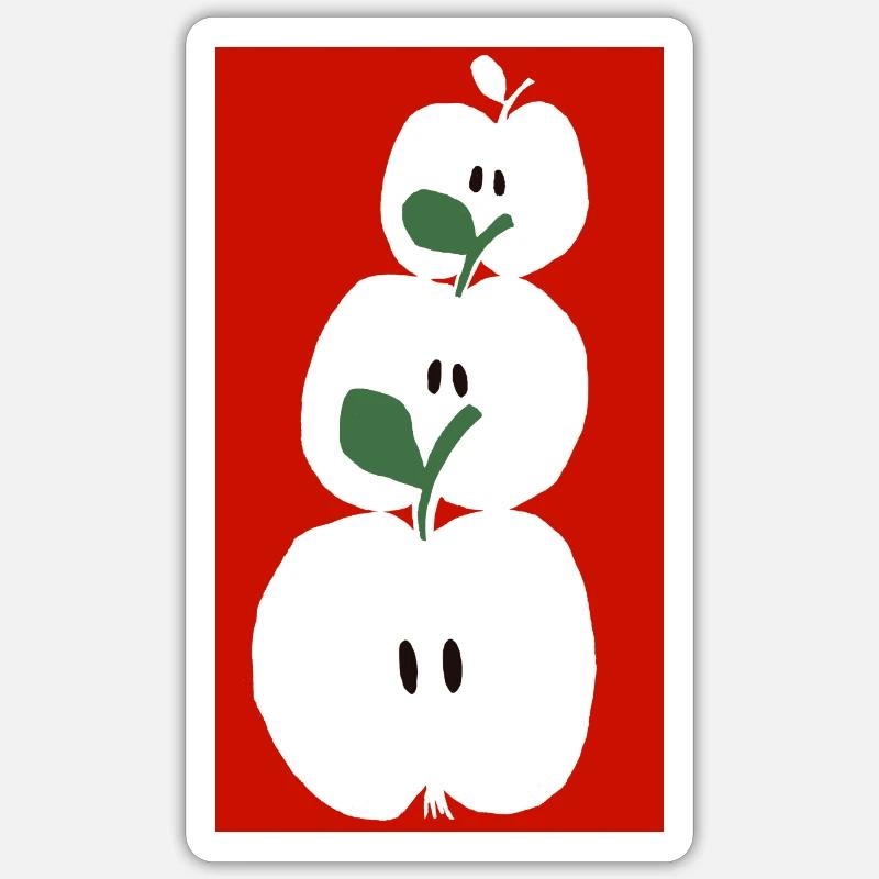 Pommes - Sticker taille S (10 x 10 cm) - blanc mat