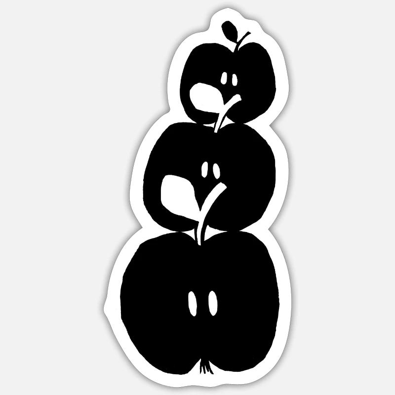 Pomme - Sticker taille S (10 x 10 cm) - blanc mat