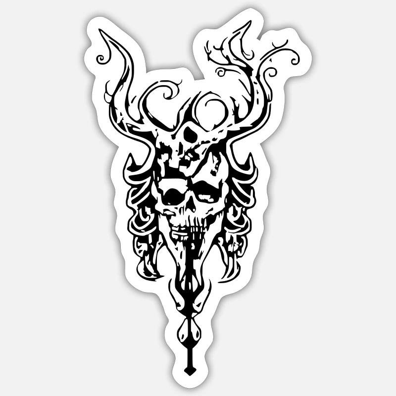 Skull duo Sticker size S (10 x 10 cm)