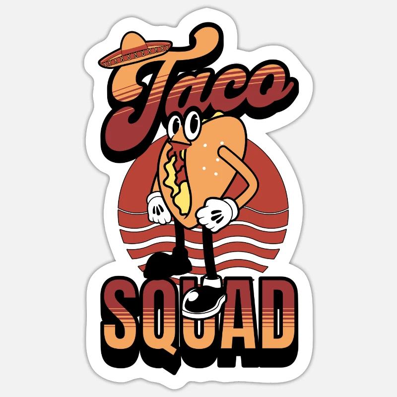 Taco Squad - Sticker Größe S (10 x 10 cm) - Mattweiß