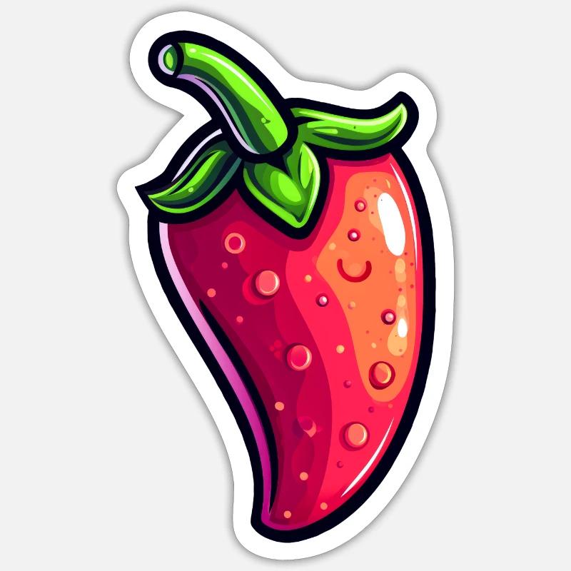 Piment - Sticker taille S (10 x 10 cm) - blanc mat