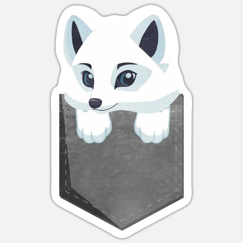 Cute arctic fox gift - Sticker size S (10 x 10 cm) - white matte