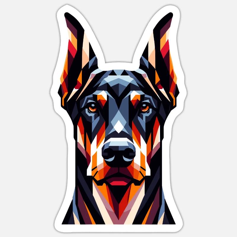 Geometric Doberman: Angular Canine Art Piece Sticker size S (10 x 10 cm)