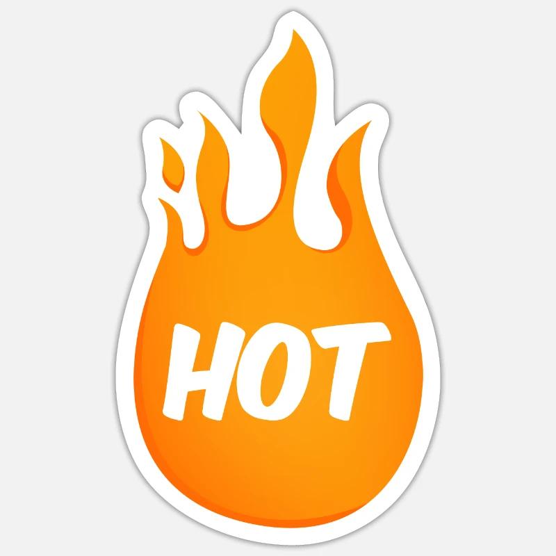 Feu allumé à chaud - Sticker taille S (10 x 10 cm) - blanc mat