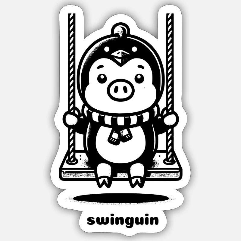 Swinguin - Sticker taille S (10 x 10 cm) - blanc mat