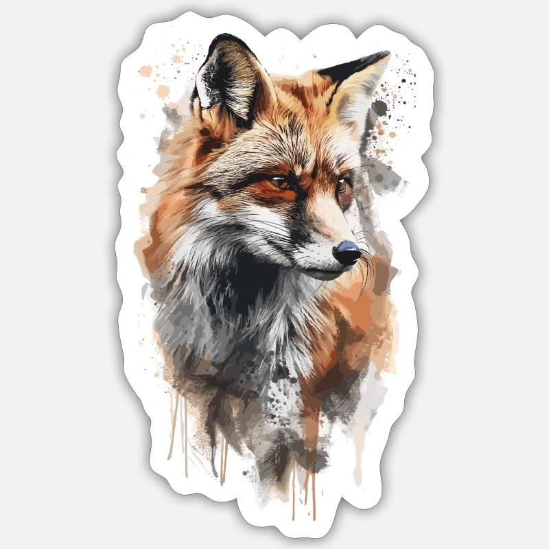 Jagd Hunting Fox - Sticker size S (10 x 10 cm) - white matte