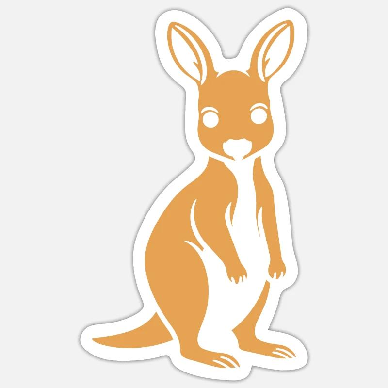 kangaroo - Sticker size S (10 x 10 cm) - white matte