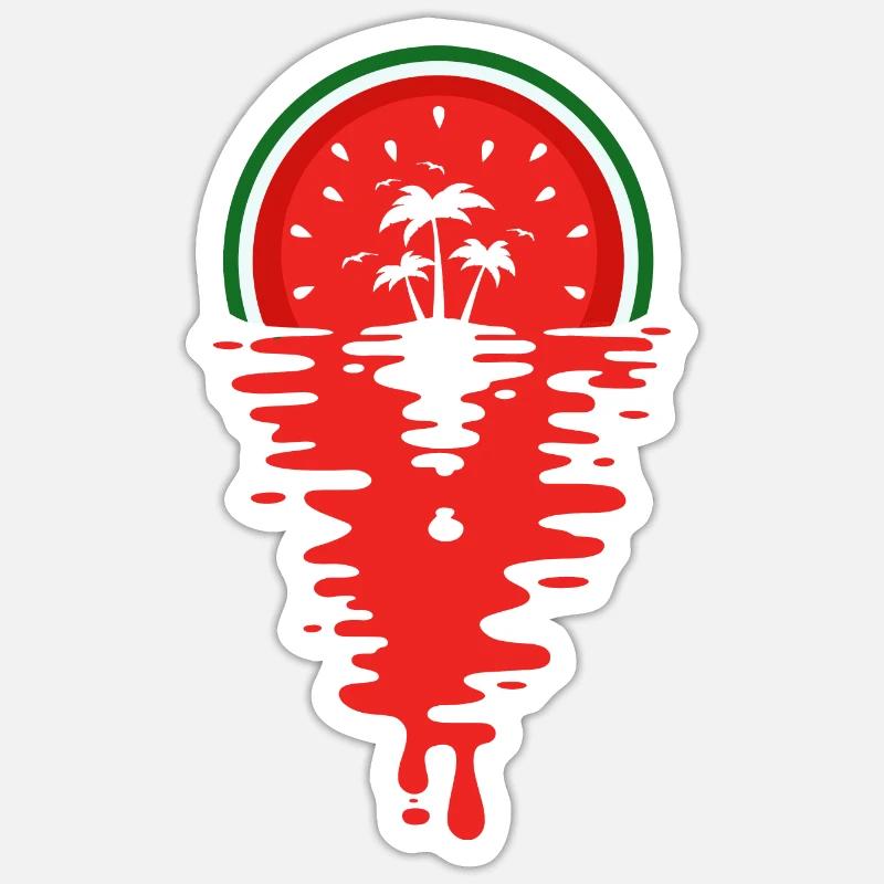 Jus de pastèque coucher de soleil Sticker taille S (10 x 10 cm)