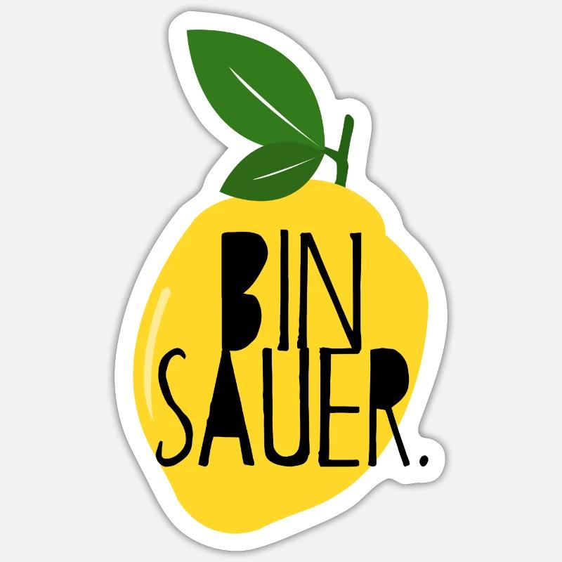 Bin sauer - Zitrone - Schlechte Laune - Statement Sticker Größe S (10 x 10 cm)