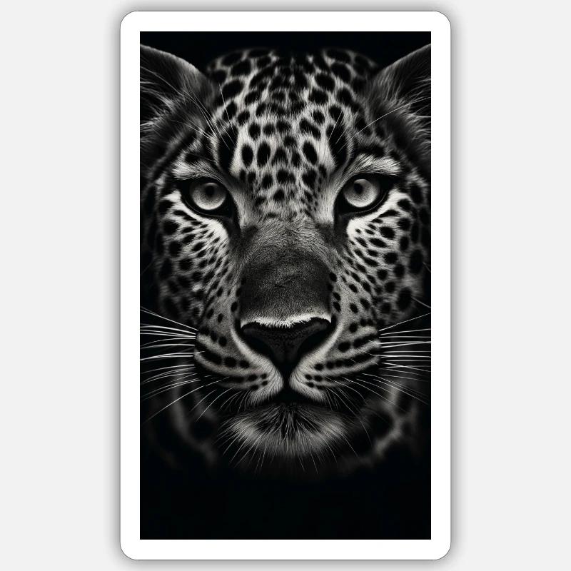 Heimlicher Leopard - Stealthy Leopard - Sticker Größe S (10 x 10 cm) - Mattweiß