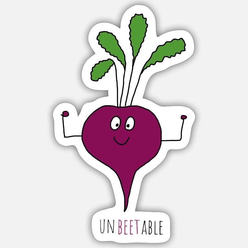 Unbeetable - unbeatable - beetroot - Sticker size S (10 x 10 cm) - white matte