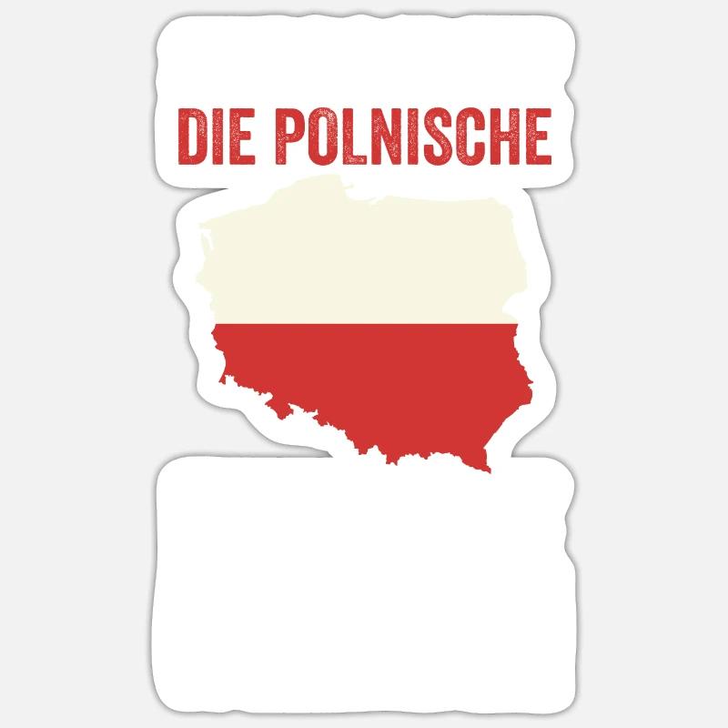 Pole Polnisch Polen - Sticker Größe S (10 x 10 cm) - Mattweiß