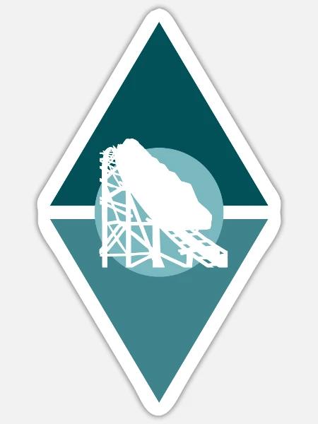 Achterbahn Rummel Maßkrug - Sticker Größe S (10 x 10 cm) - Mattweiß