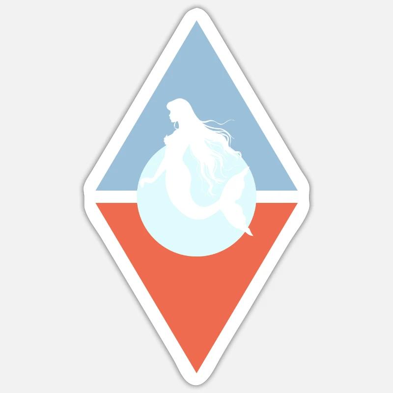 Aileron de sirène Neptune - Sticker taille S (10 x 10 cm) - blanc mat