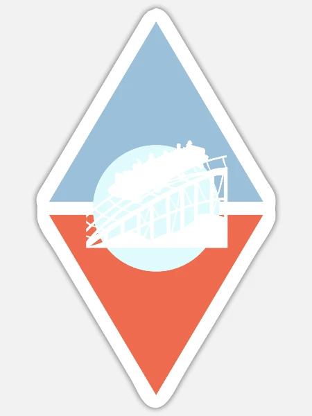 Achterbahn rollercoaster - Sticker Größe S (10 x 10 cm) - Mattweiß