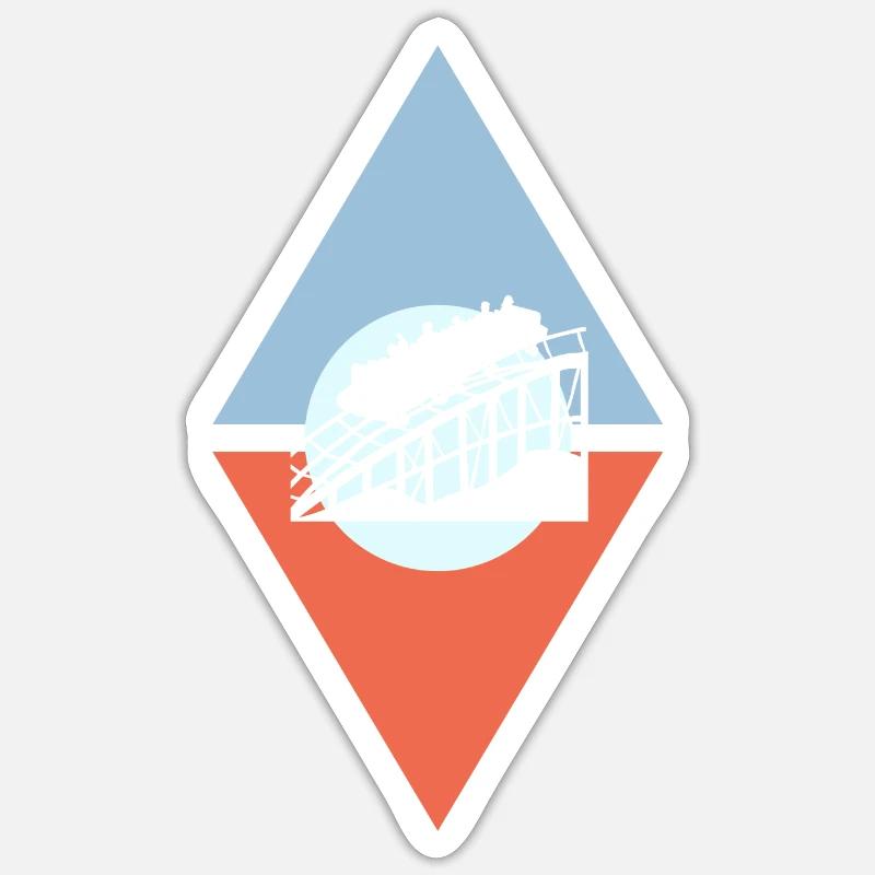 Achterbahn rollercoaster Sticker Größe S (10 x 10 cm)