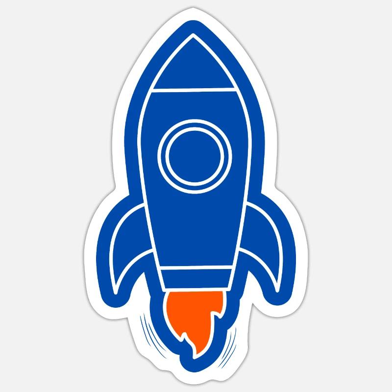 fusée spatiale Sticker taille S (10 x 10 cm)