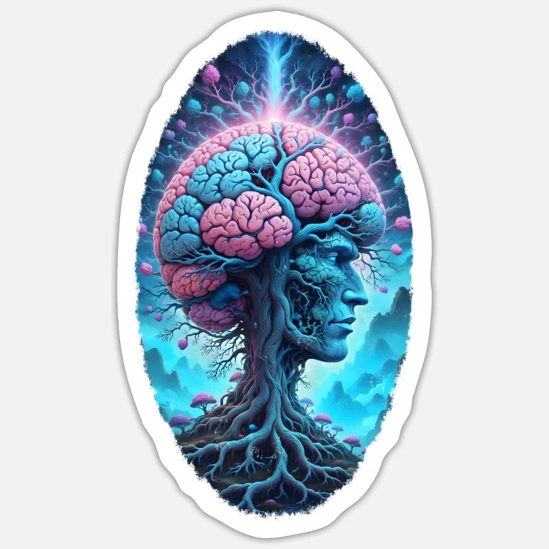 Psychedelic nature spirits - Sticker size S (10 x 10 cm) - white matte