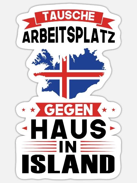 Island Flagge Islandisch Geschenk - Sticker Größe S (10 x 10 cm) - Mattweiß