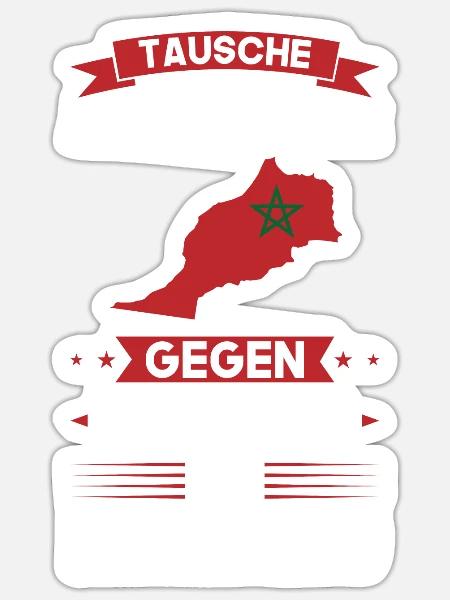 Marokko Flagge Marokkanisch Geschenk - Sticker Größe S (10 x 10 cm) - Mattweiß