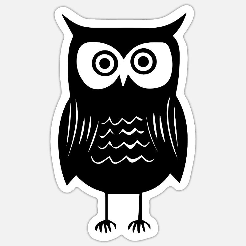 Eule - Sticker Größe S (10 x 10 cm) - Mattweiß